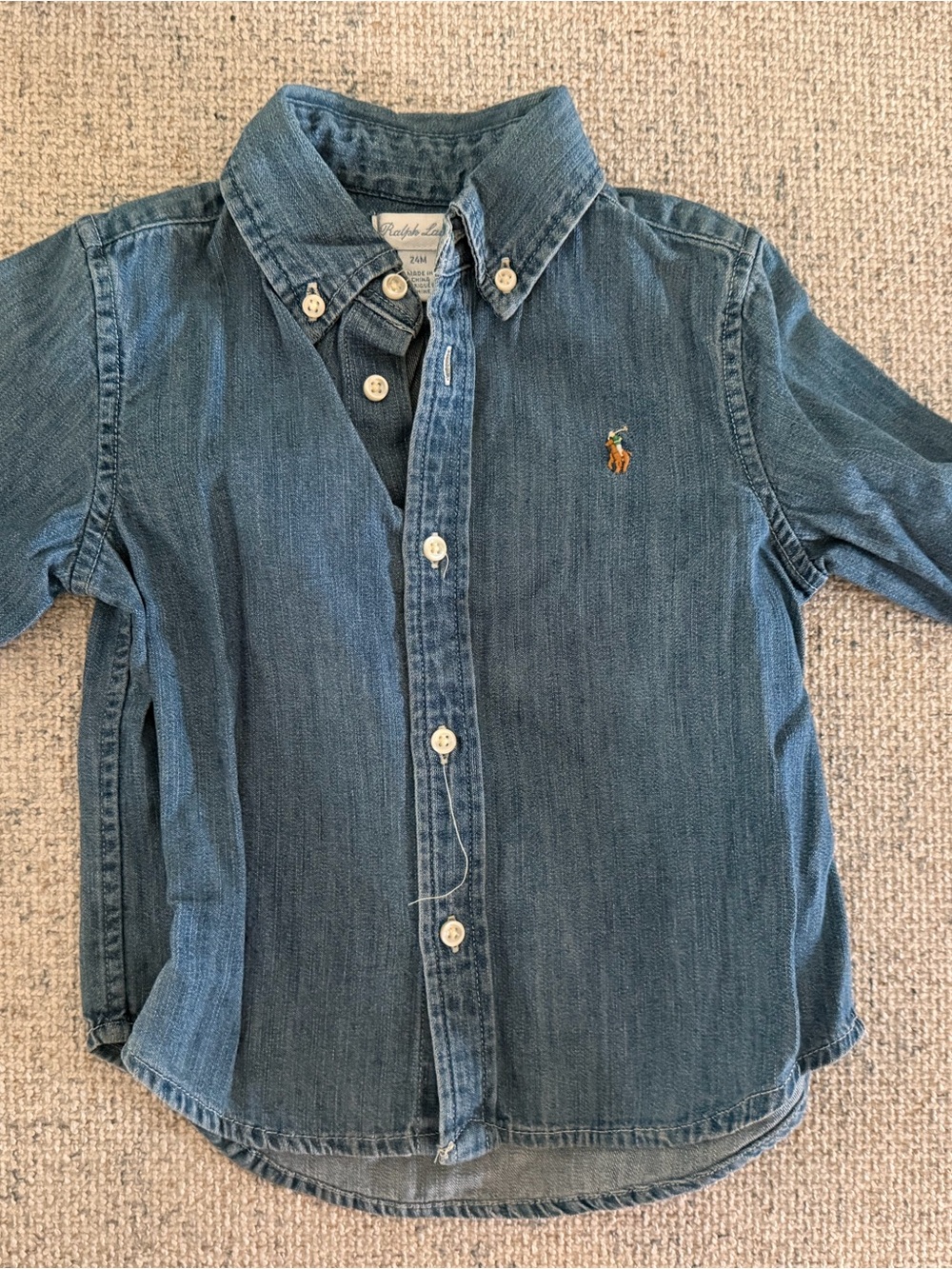 Ralph Lauren Boys' Button-Down Denim Shirt - Blue
